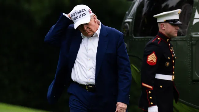 Donald Trump departs Marine One